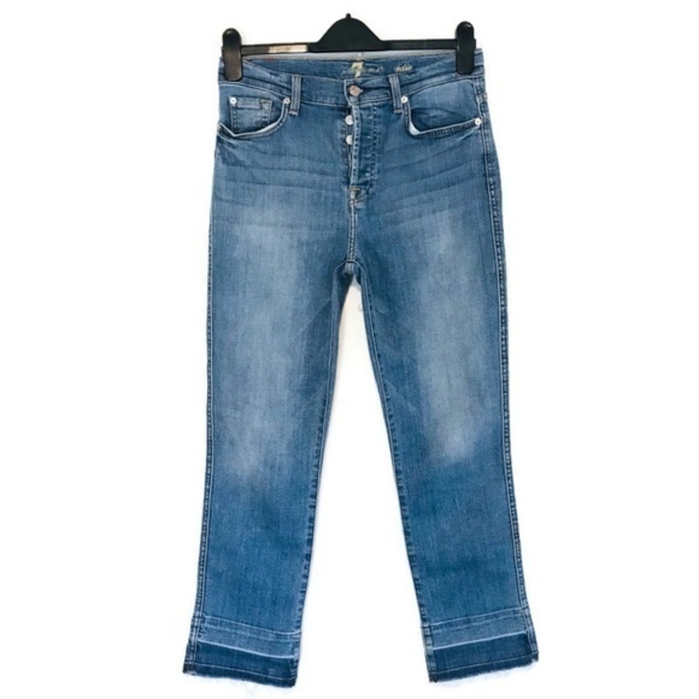 7 For All Mankind Edie Button Fly High Rise Straight Leg Jeans Women’s Size 28 6